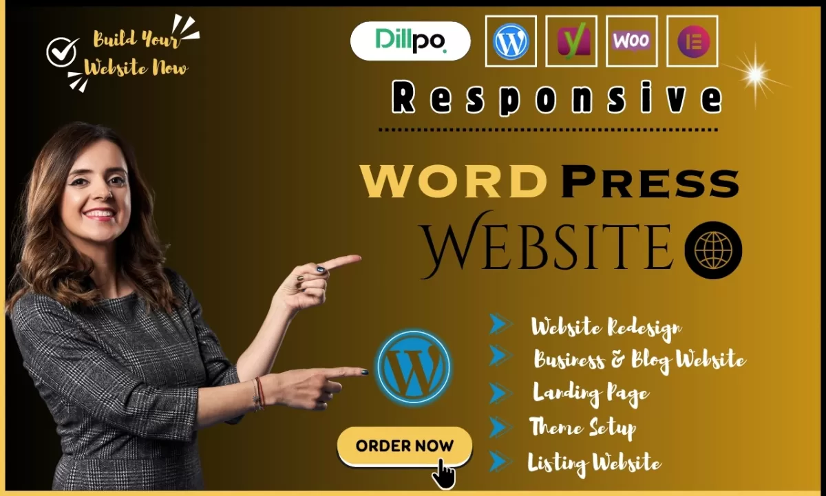 create responsive and modern wordpress website design or blog website, Dillpo