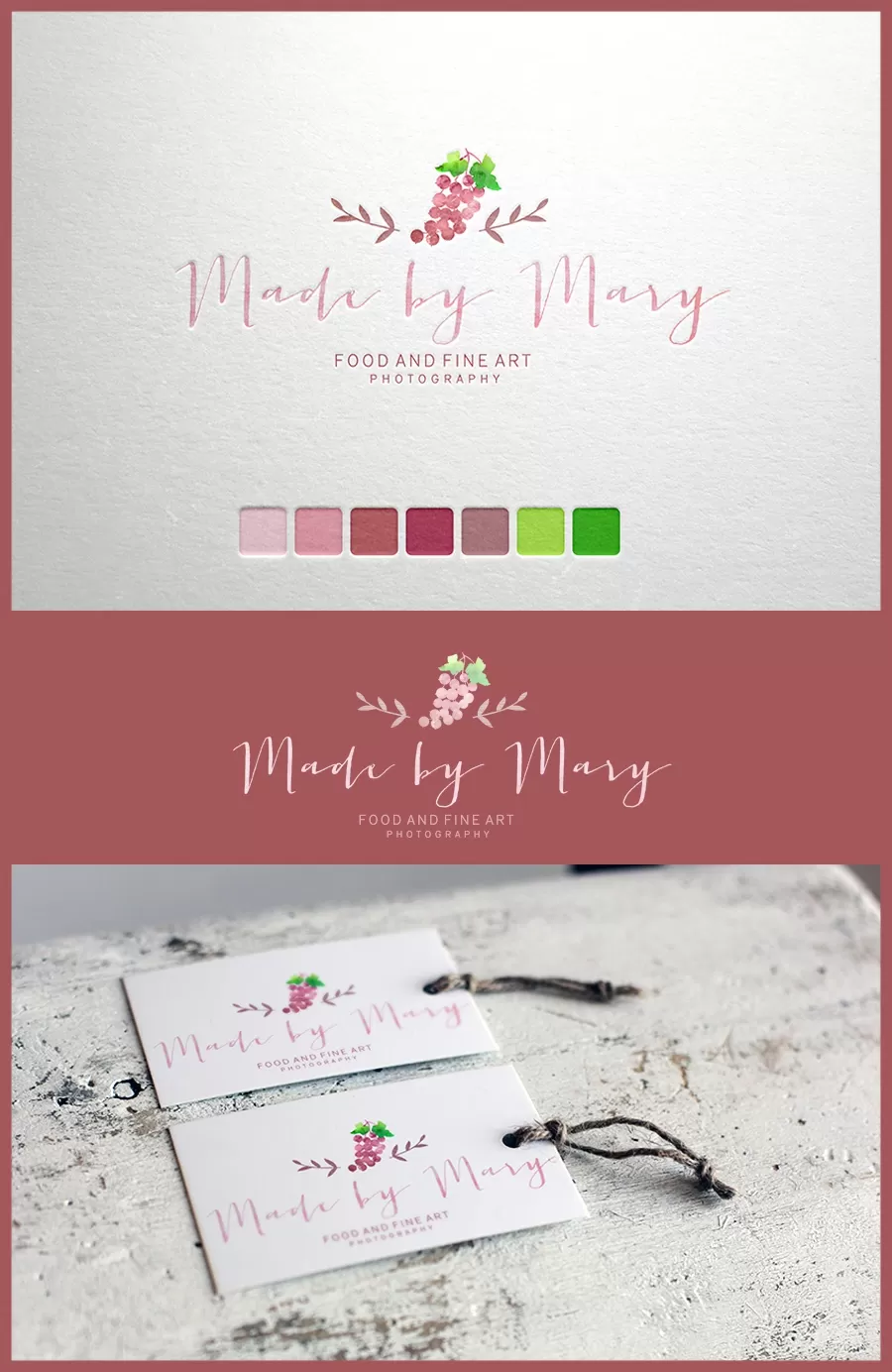 I will create feminine hand drawn watercolor logo design for you