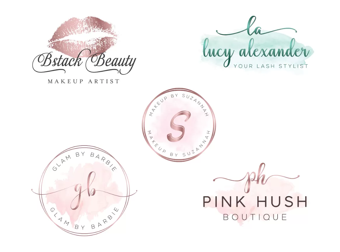 .I will design watercolor makeup artist signature logo for you (5)