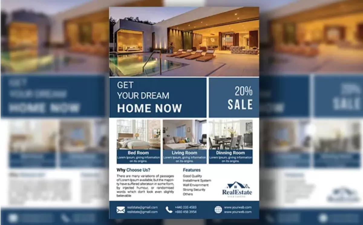 I will design professional real estate flyer, brochure and banner