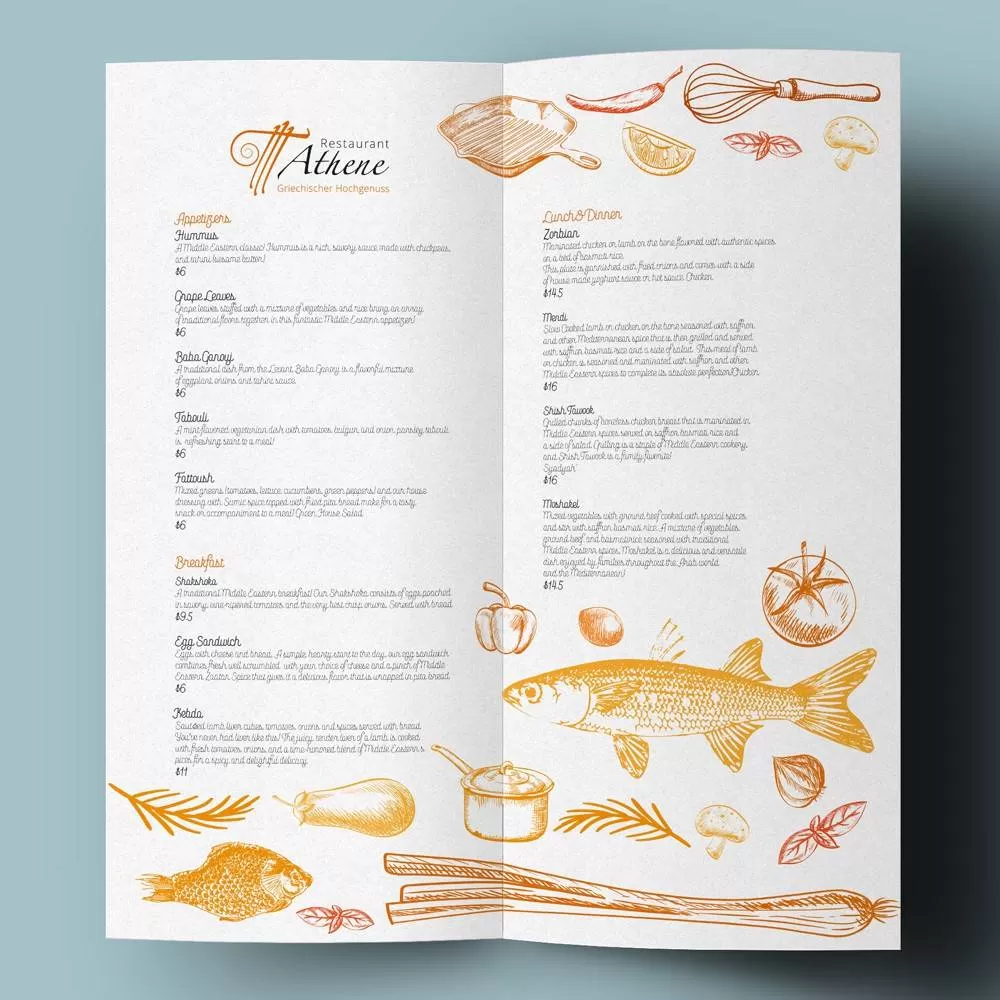 I will create professional restaurant menu card design