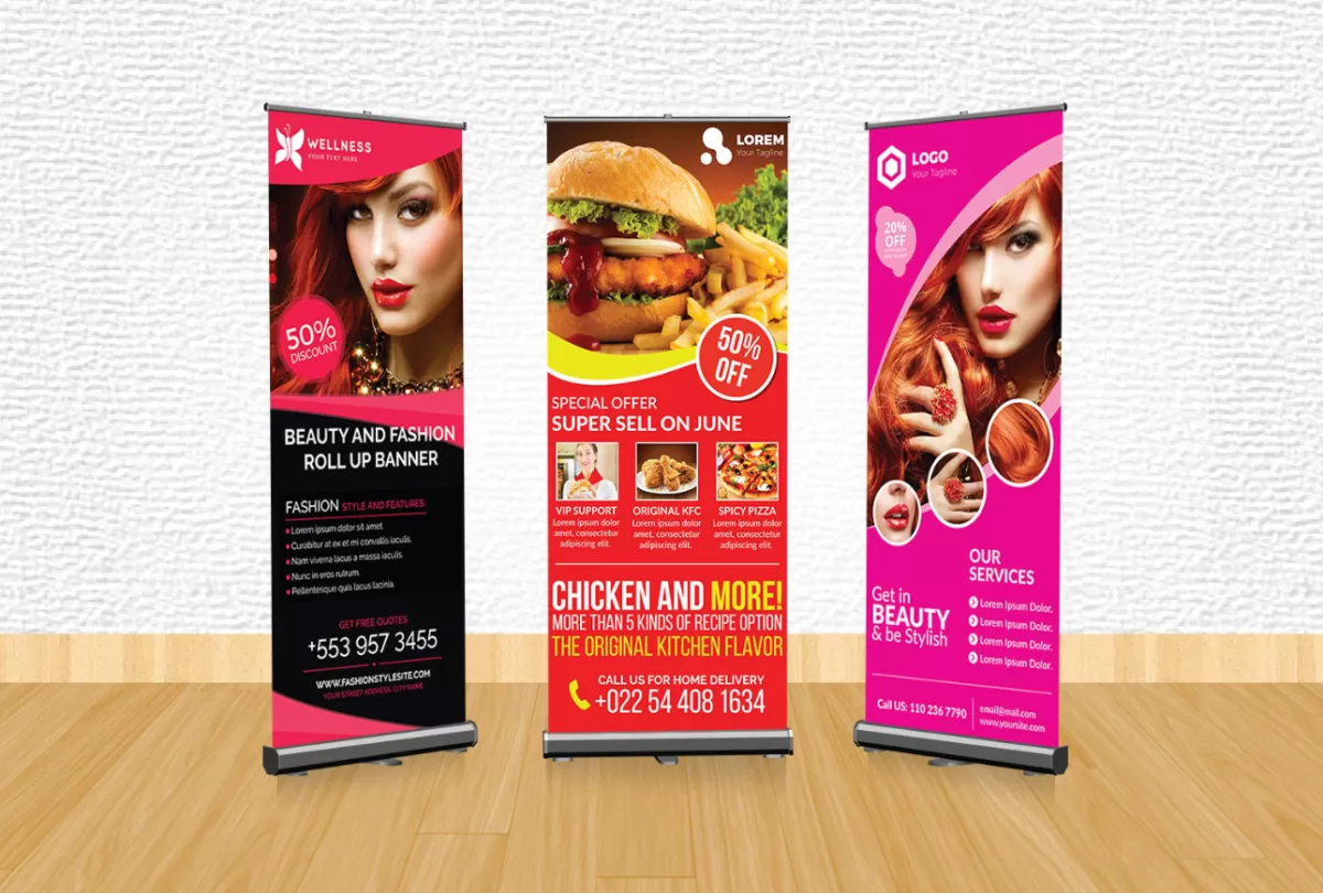 I will design creative roll up banner, retractable banner