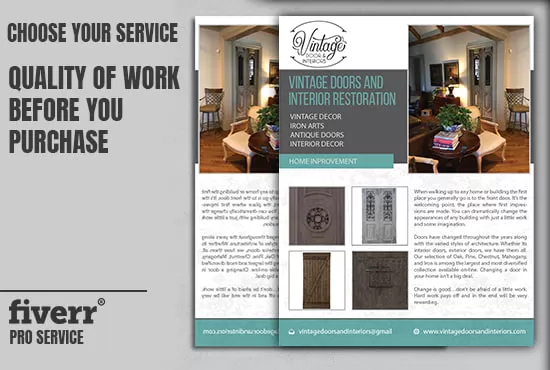 I will do flyer, brochure and professional restaurant menu design