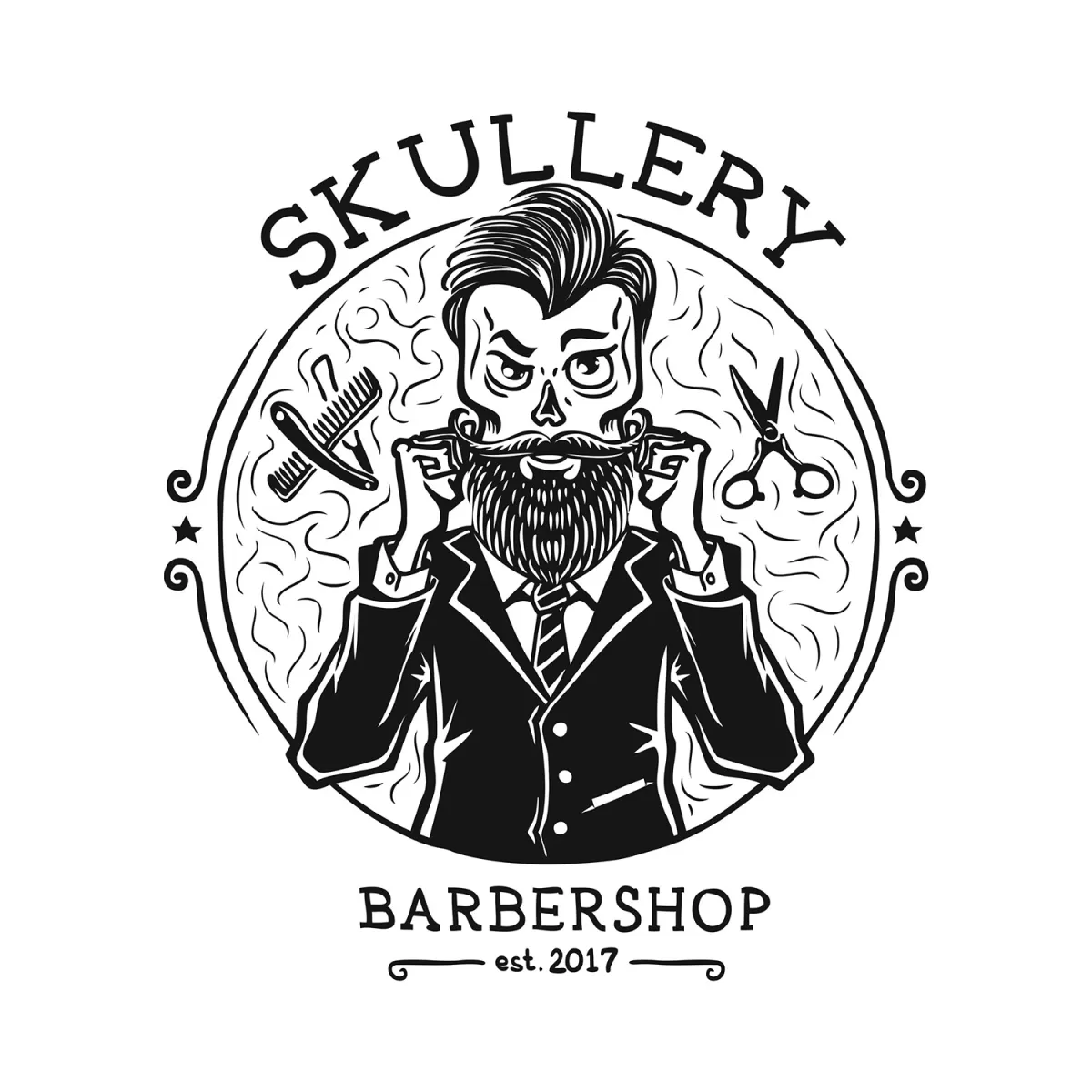 I will design outstanding barber shop logo