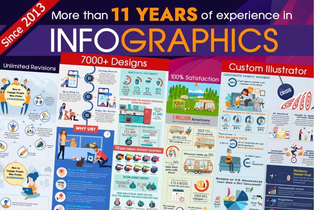 I will design professional unique infographics