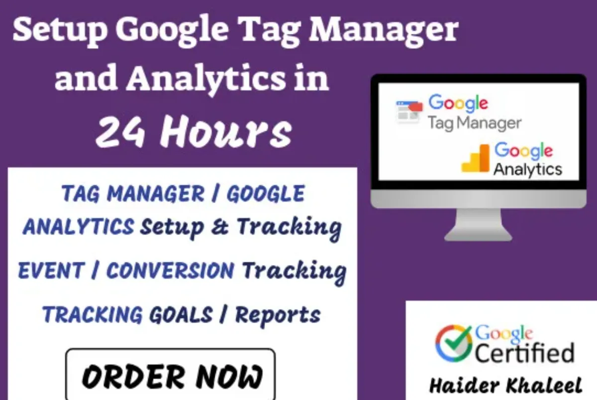 I will setup google search console , analytics, ga4, tag manager, Fiverr