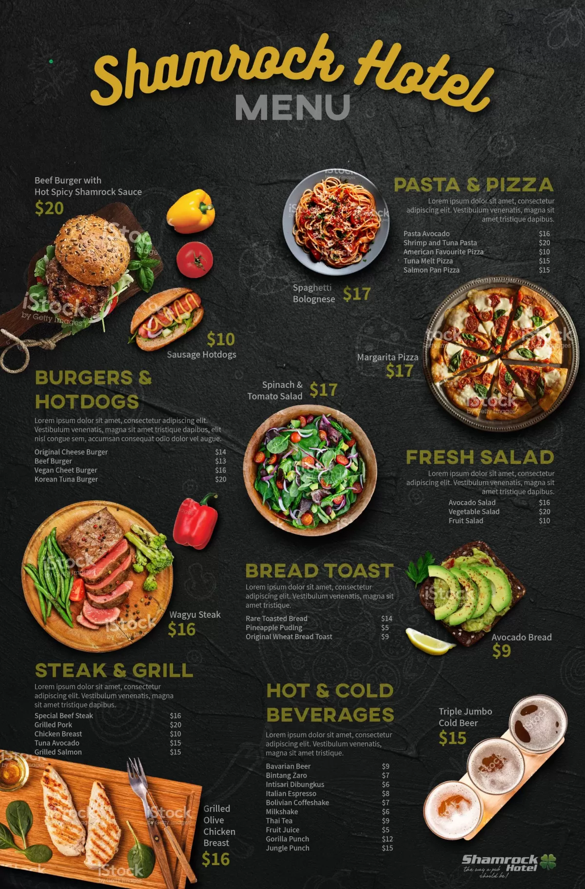 I will create professional restaurant menu card design