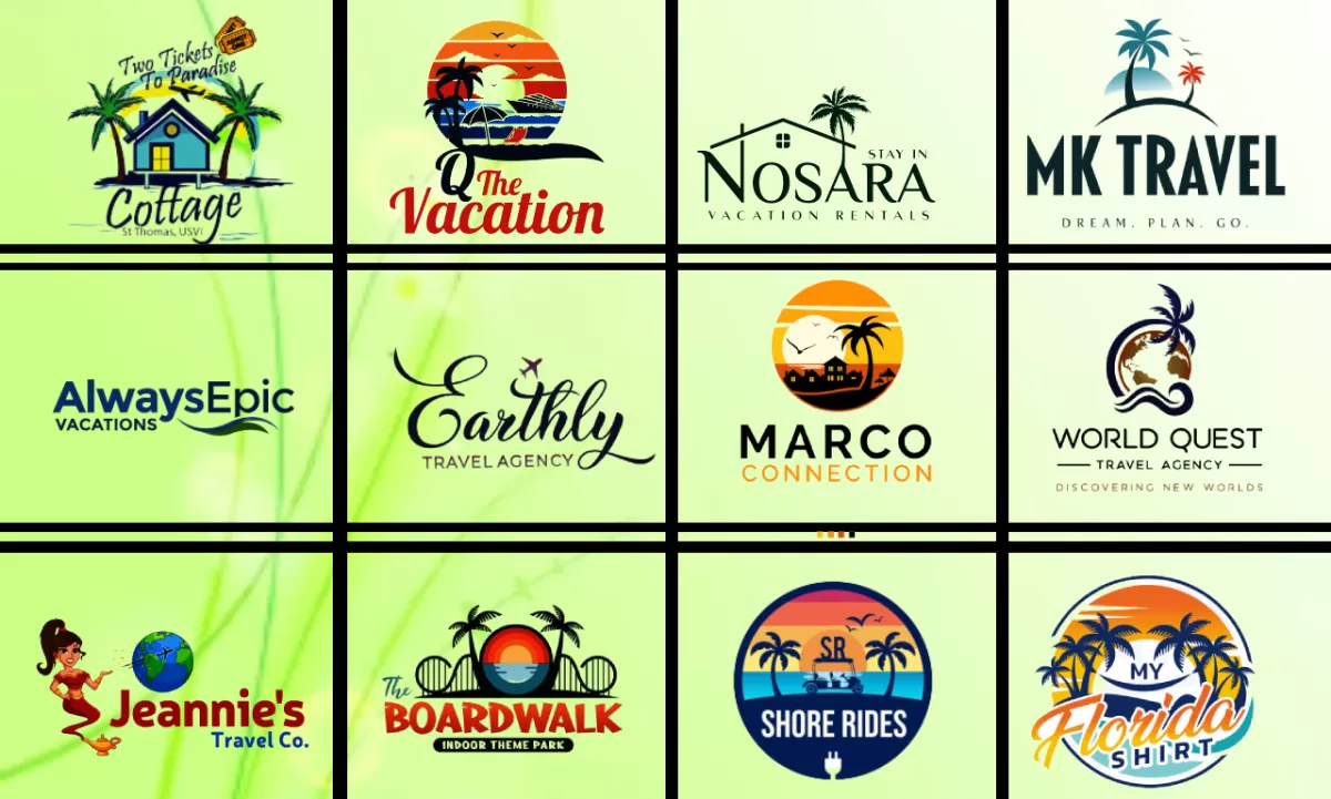 make a travel agency logo, and vacation design