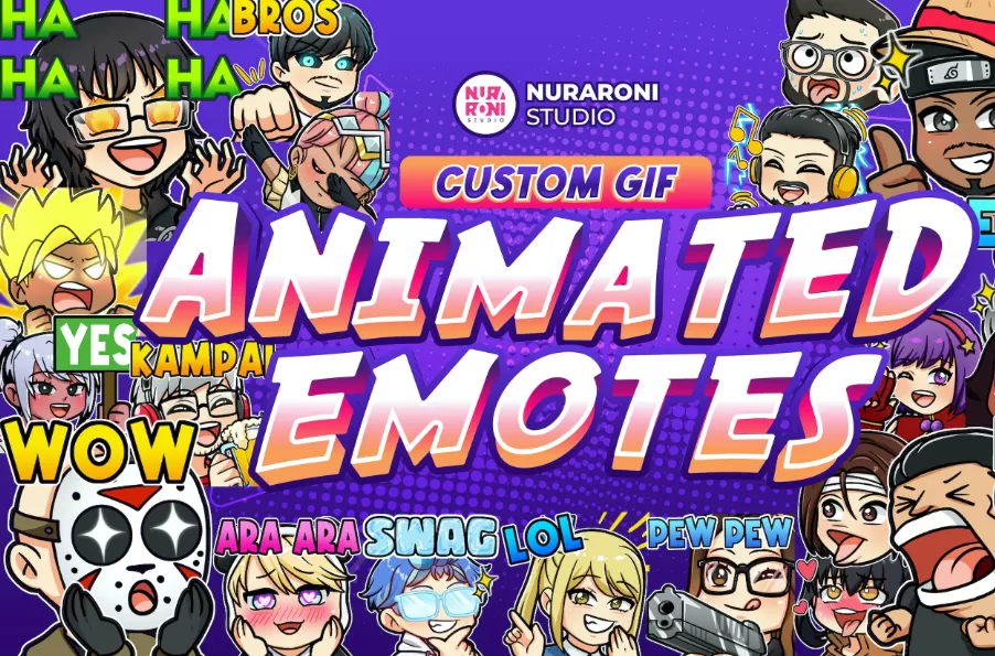 I will create animated emotes for twitch, discord, youtube in gif