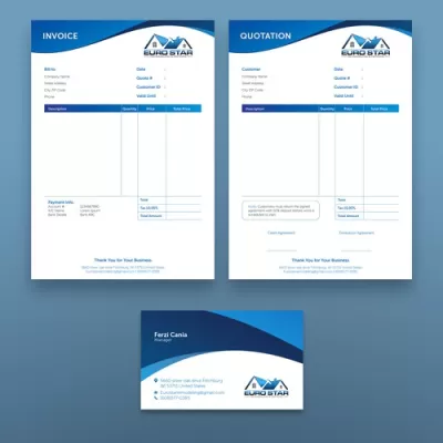 design professional invoice, letterhead, quotation