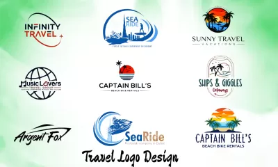 make a travel agency logo, and vacation design