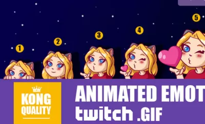 I will create animated emotes GIF, bit, cheer emotes for kick, twitch