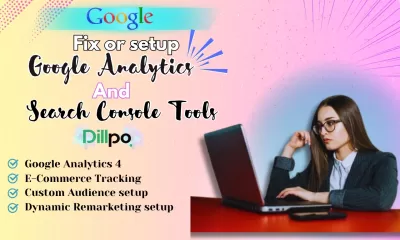 I will setup google analytics,ga4,gtm,events,goal,ads conversion,search console