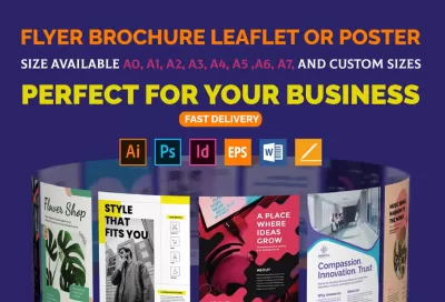 I will design a5 a4 a3 flyer brochure leaflet or poster