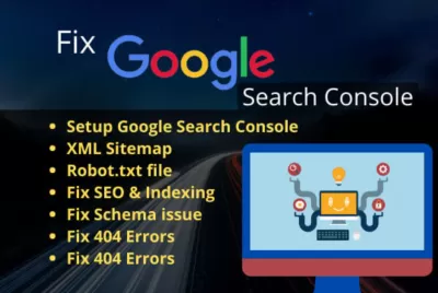 Fix google search console, analytics, index coverage errors, Fiverr