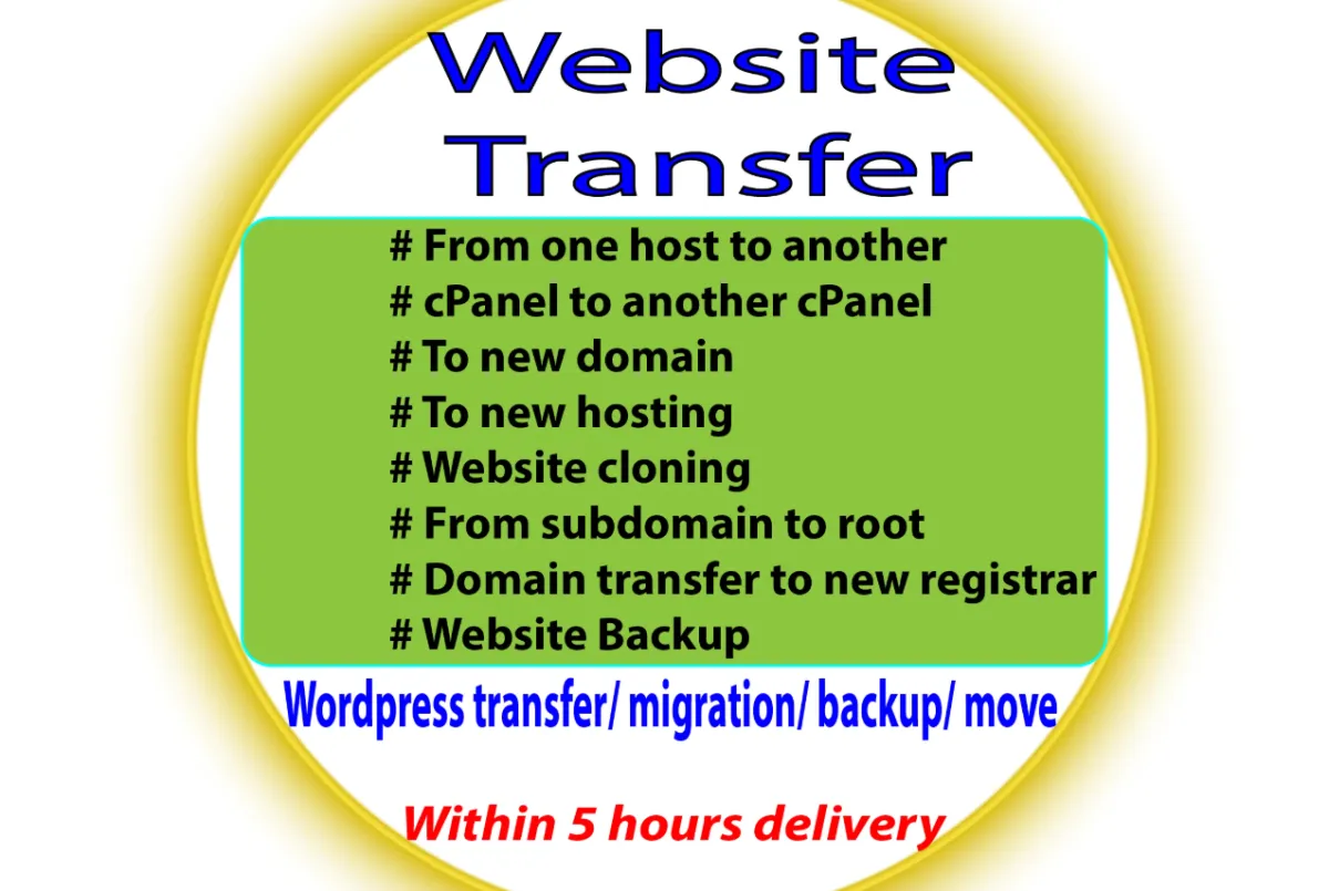 I will transfer or move your any website to new host or domain
