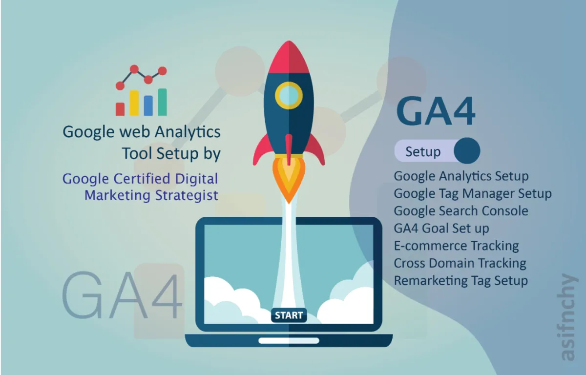 I will setup google search console , analytics, ga4, tag manager, Fiverr