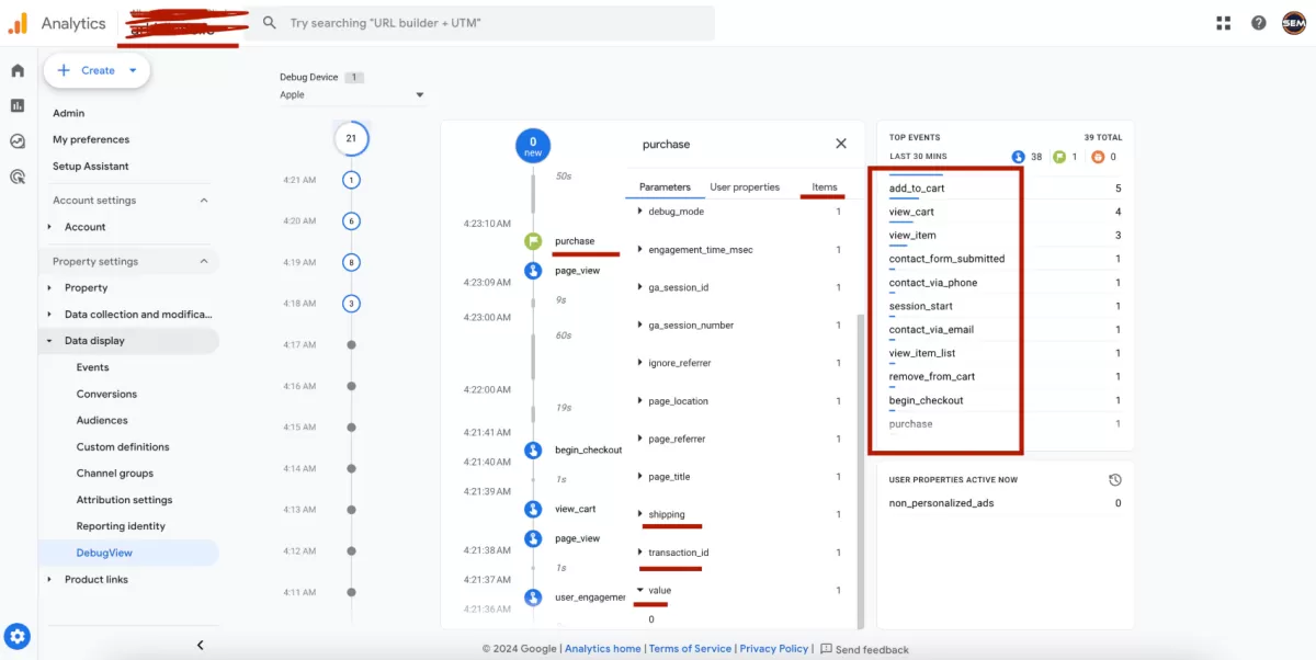 google analytics, ga4, gtm, events, goal, ads conversion, search console,