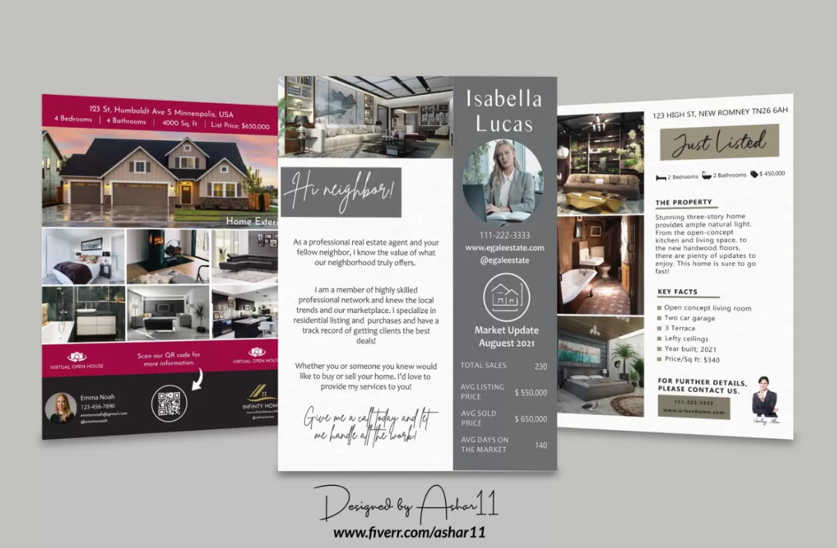 I will do a clean and modern real estate flyer design