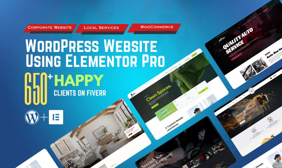 I will design responsive wordpress website with elementor pro