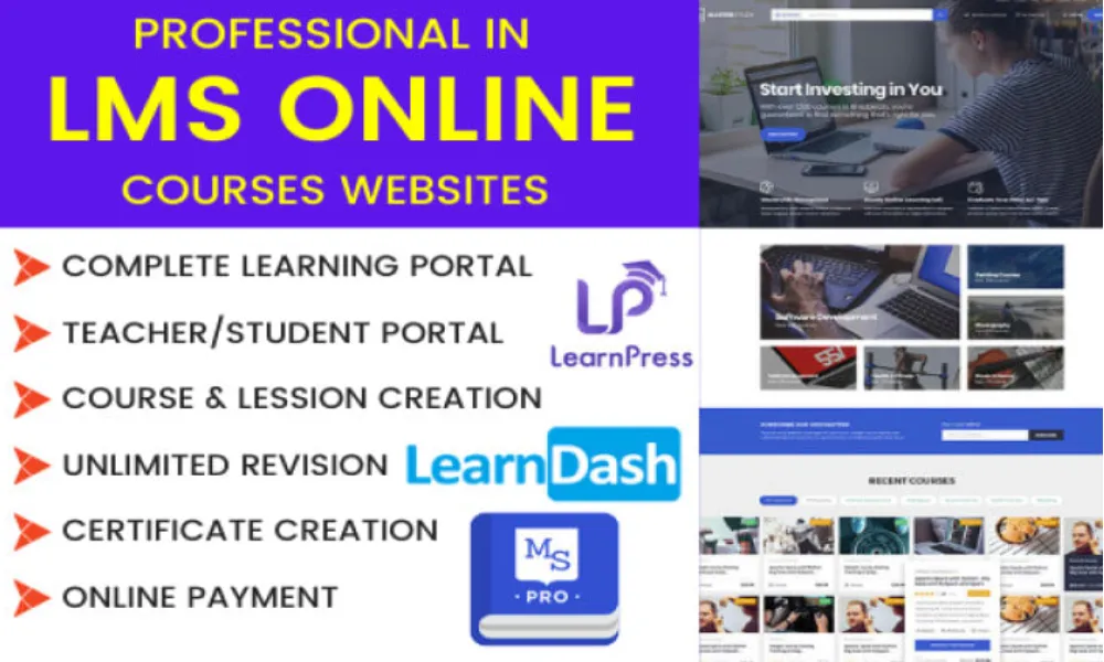 I will create wordpress lms elearning website, open edx, buddypress, tutor lms, course