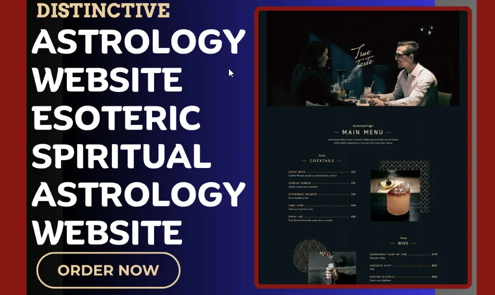 I will design tarrot reading astrology booking website numerology spiritual website