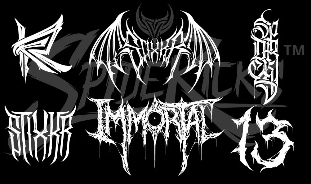 I will create dark lettering for death metal band or gothic tattoo