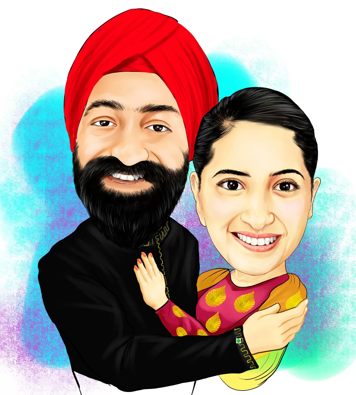 I will make a couple or wedding portrait logo design