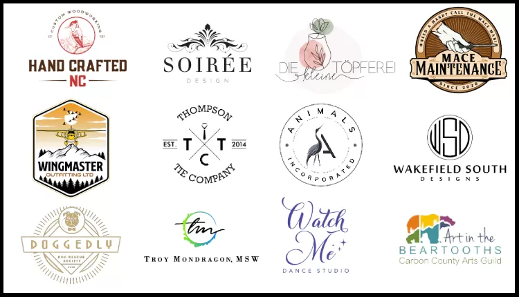 do modern line art text or badge logo design