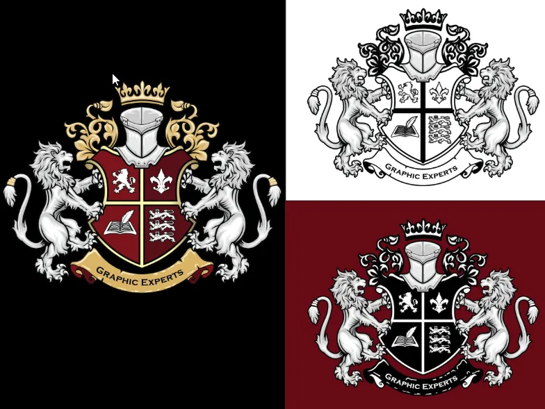 I will design heraldic, modern luxury logo with hand drawing