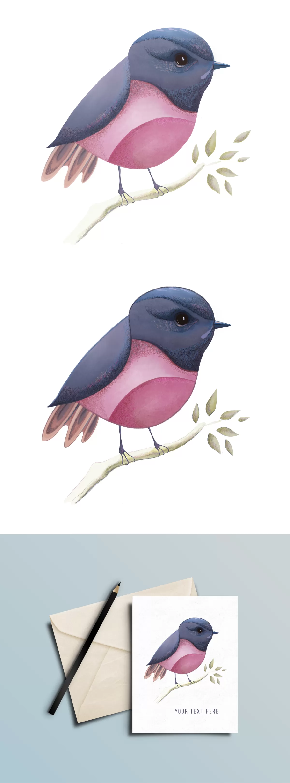 I will design an illustrated greeting card, postcard, or invitation