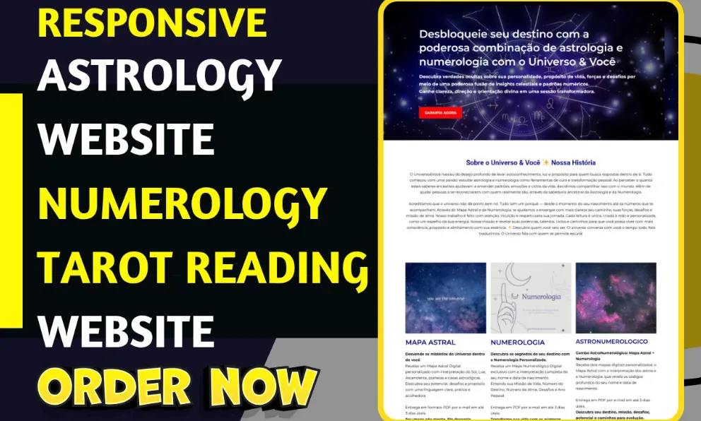 I will design astrology website numerology website esoteric spiritual astrology website