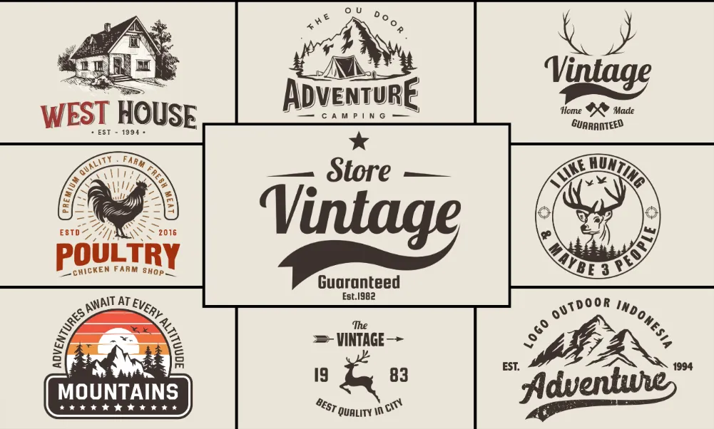 I will create a stunning hand drawn logo with vintage illustration