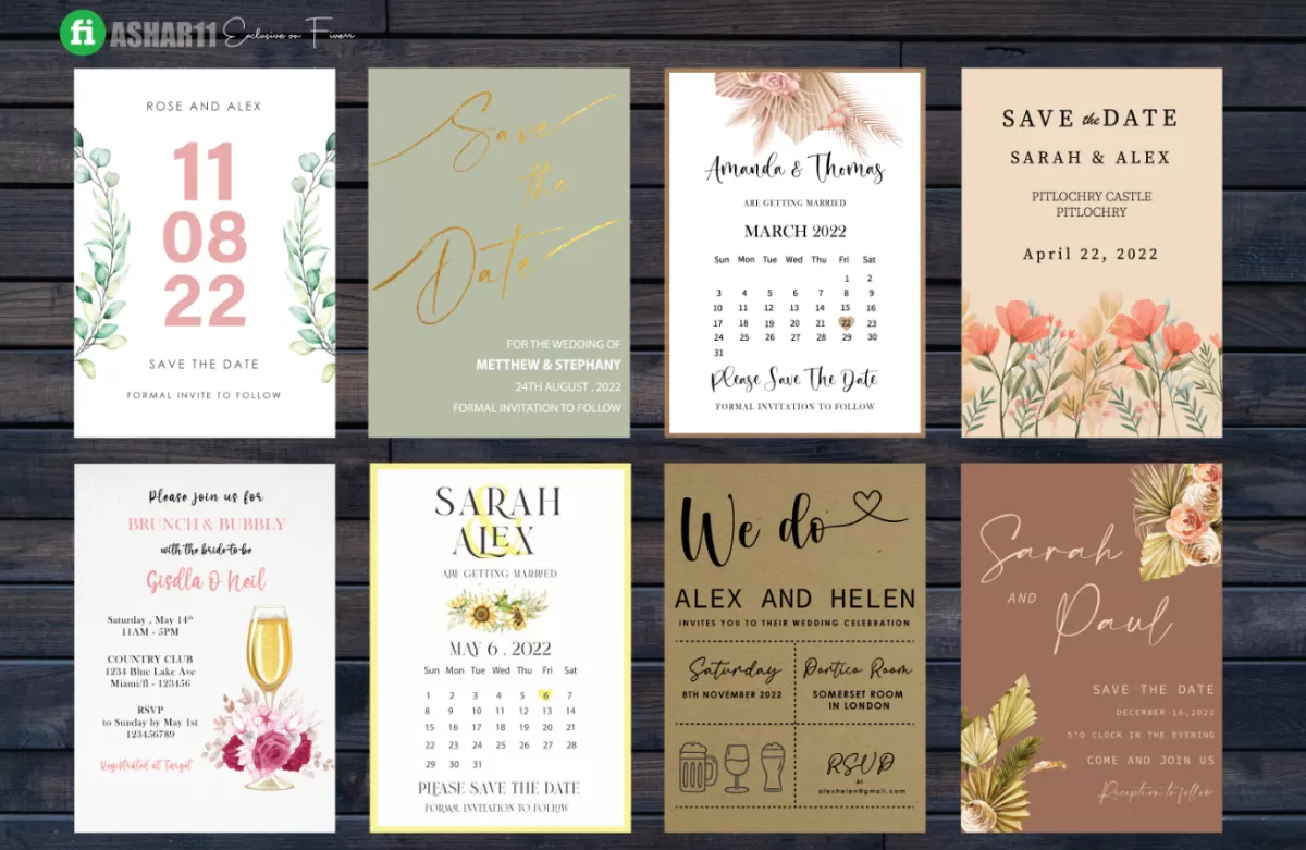 I will do custom wedding invitation, baby shower invitation or birthday invitation