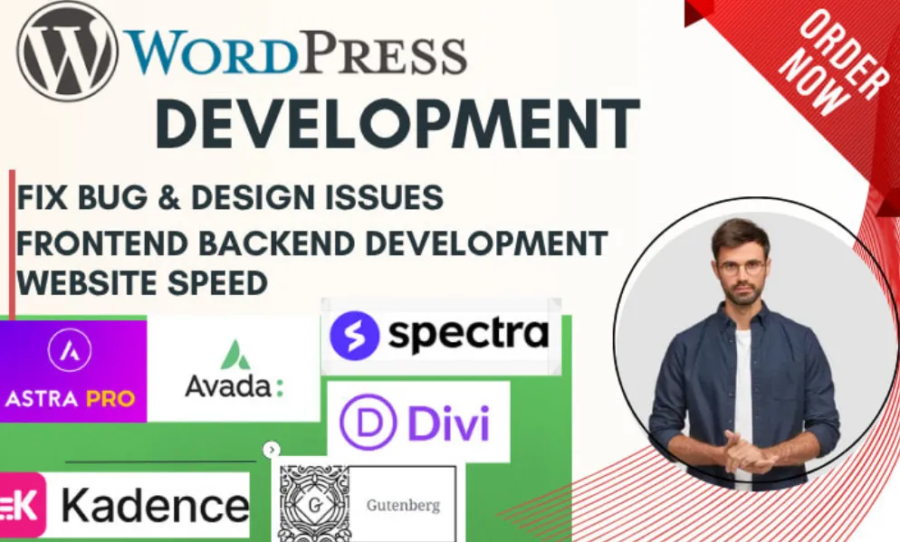 I will build design wordpress website by kadence gutenberg spectra blocks elementor pro