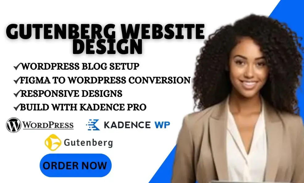 I will build design wordpress website by kadence gutenberg spectra blocks elementor pro