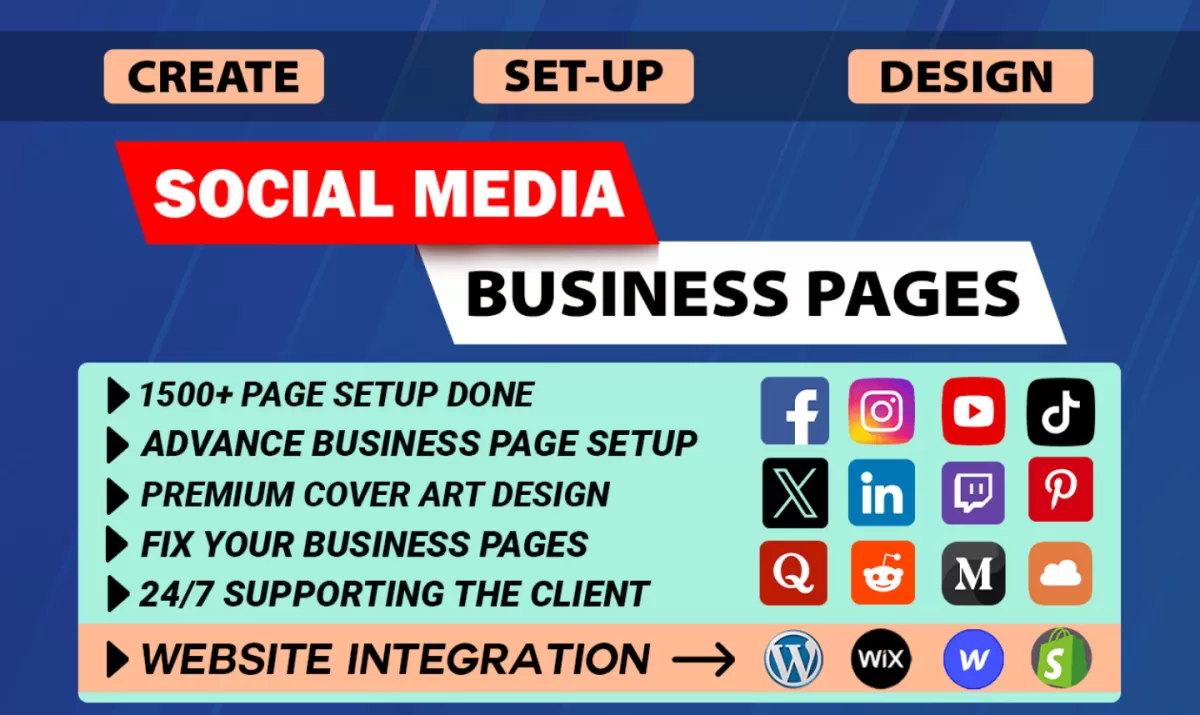 I will create social media accounts for your business