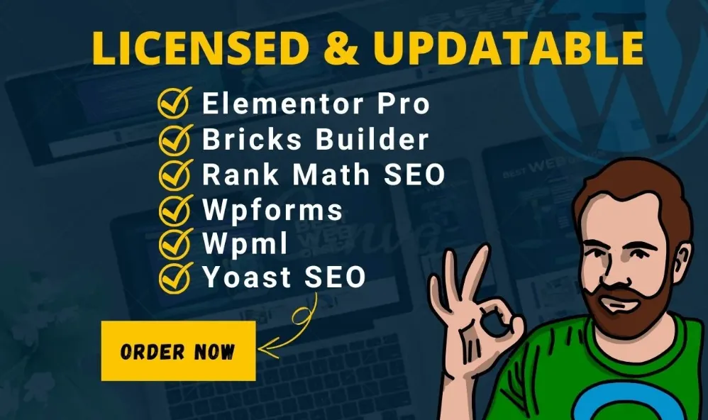 I will install elementor pro, astra pro, rank math, acf pro and other premium plugins