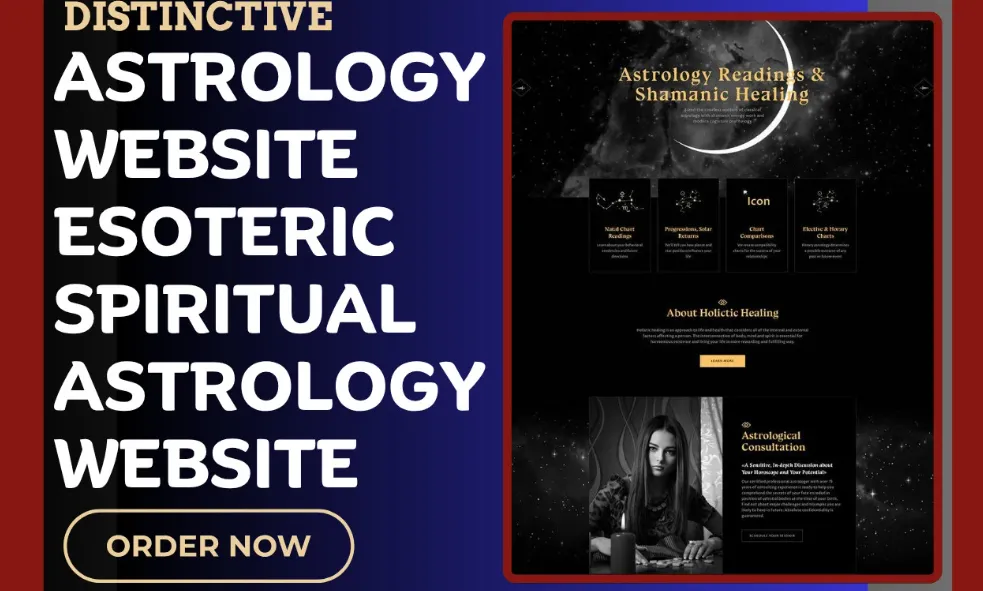 I will design astrology website numerology website esoteric spiritual astrology website