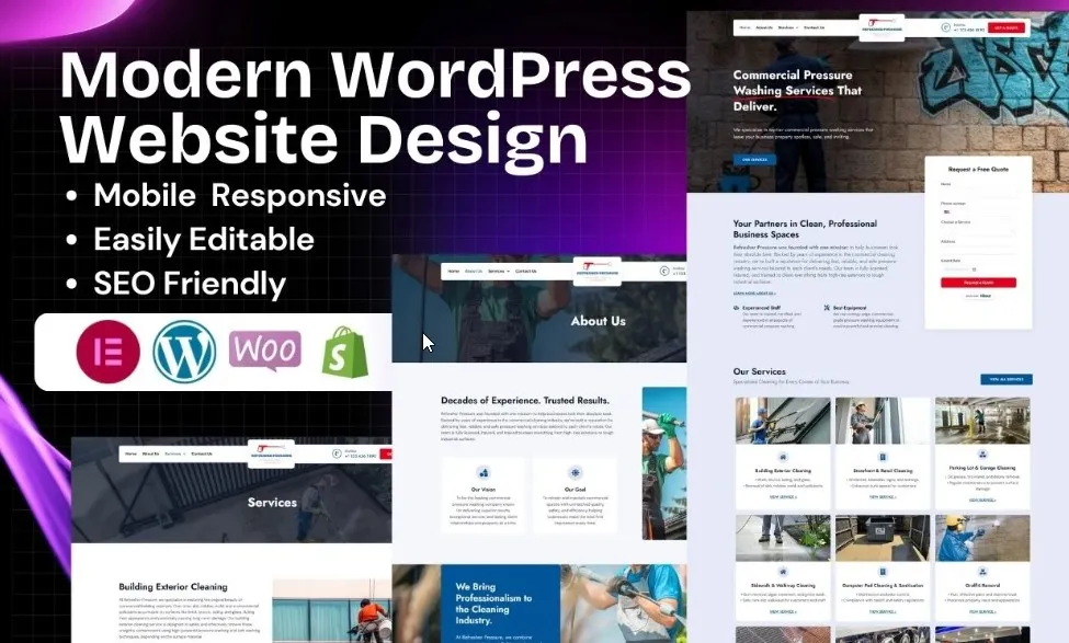 I will build wordpress website, wordpress blog, elementor website with website builder
