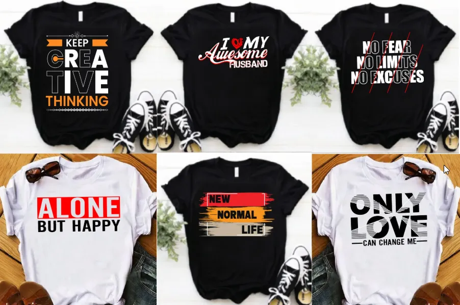 I will design custom typography t shirt and graphic t shirt