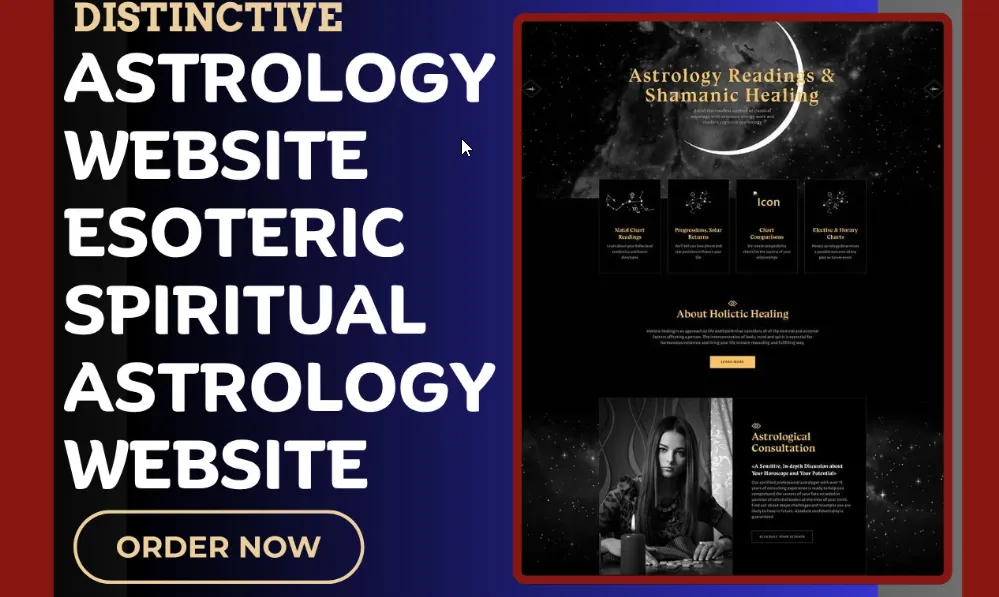 I will design tarrot reading astrology booking website numerology spiritual website