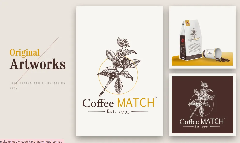 I will do modern minimalist hand drawn company logo design