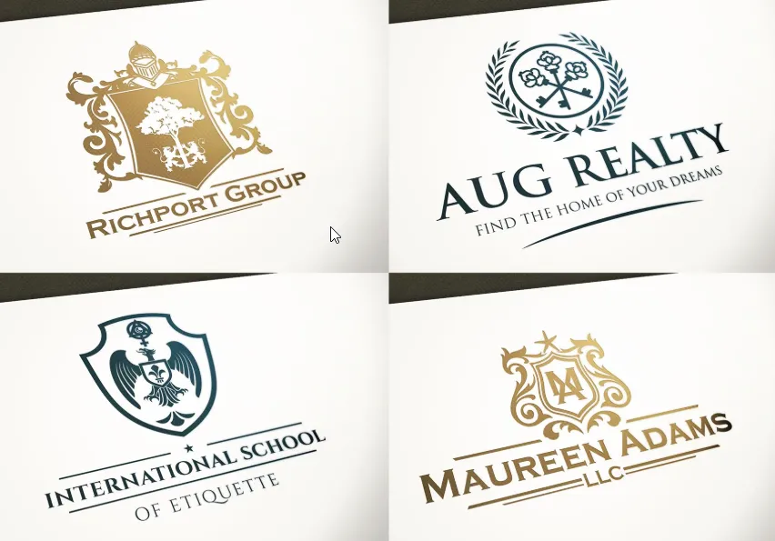 I will design a custom premium heraldic and luxury vintage logo