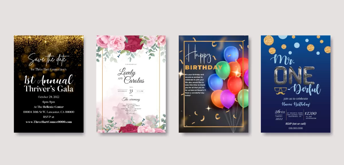 I will design invitation, wedding, birthday and greeting card