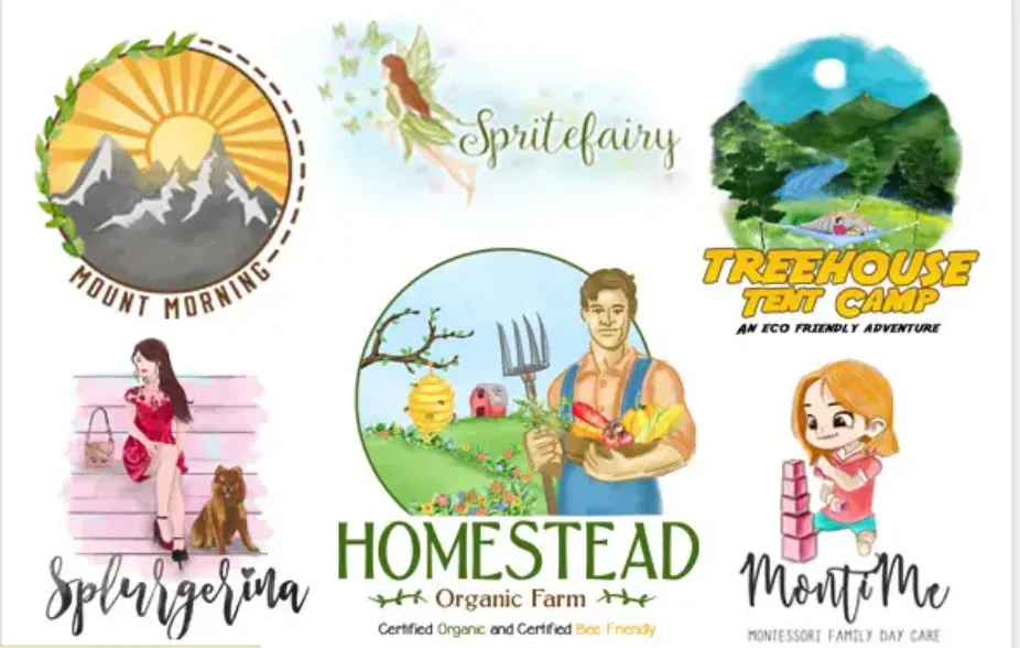 I will design custom hand drawn logo in vintage style illustration