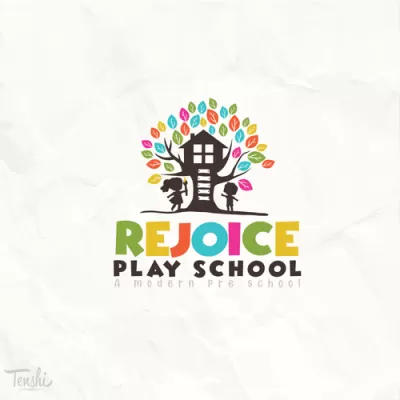 I will design kids baby toy childcare comic fun logo