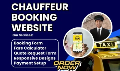 I will design taxi booking website chauffeur limousine booking website