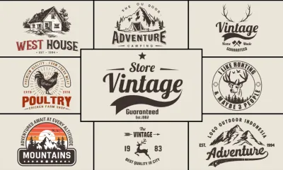 I will create a stunning hand drawn logo with vintage illustration