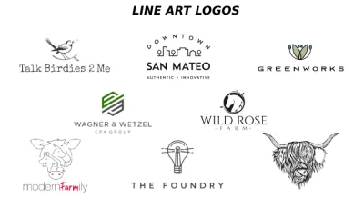 do modern line art text or badge logo design